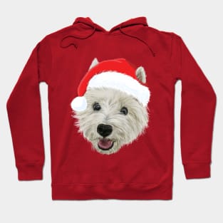 West Highland Terrier Christmas Santa Hat Hoodie